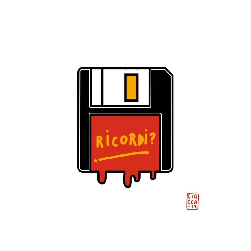 Floppy di ricordi, illustrazione di Giacomo Nocciola